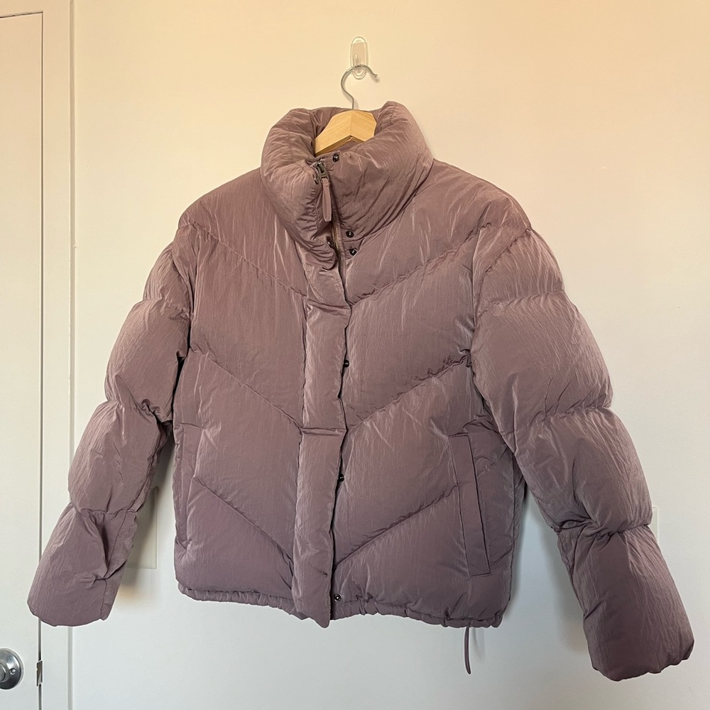 Aritzia Wilfred women’s the cloud puff jacket purple/mauve/lilac